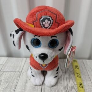 ty Beanie Babies Plush Dalmatian Dog Toy with Red Hat